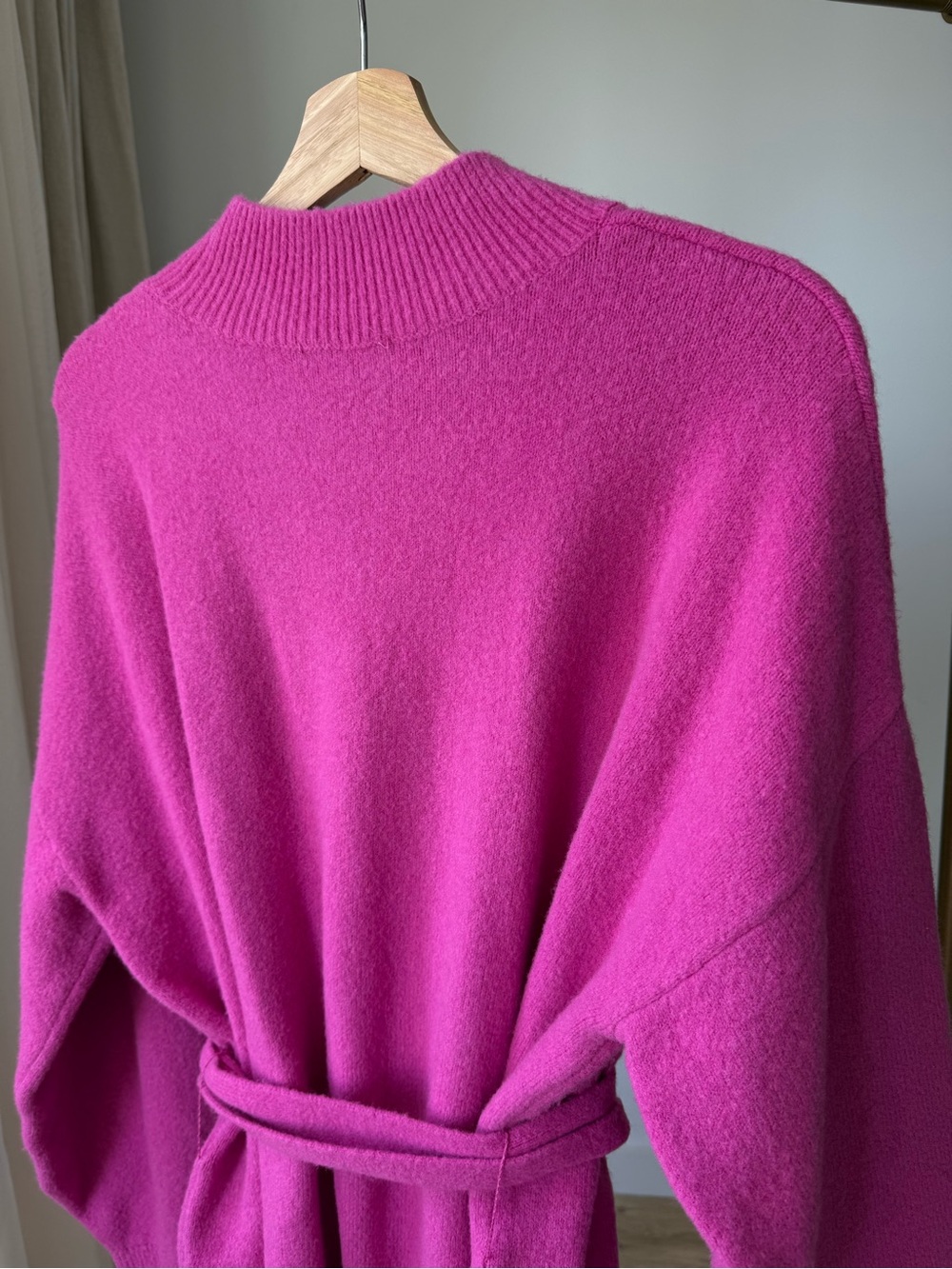 & Other Stories Belted Knit Mini Dress Neutral L - Picture 6 of 10